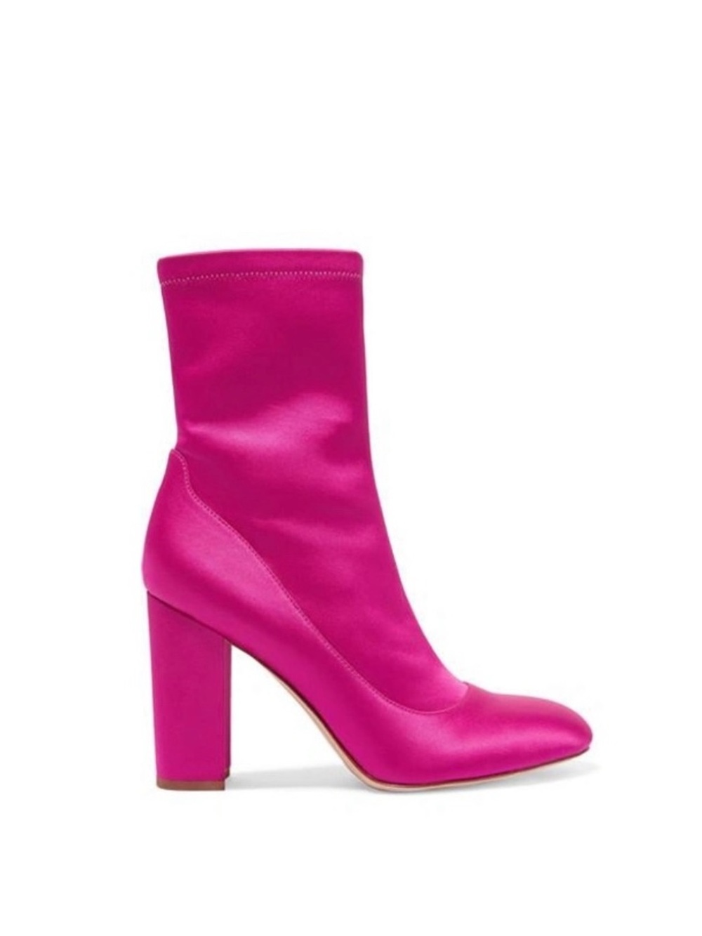 Sam Edelman Calexa Hot Pink Satin Go-go Boots Sock Boots Size 7